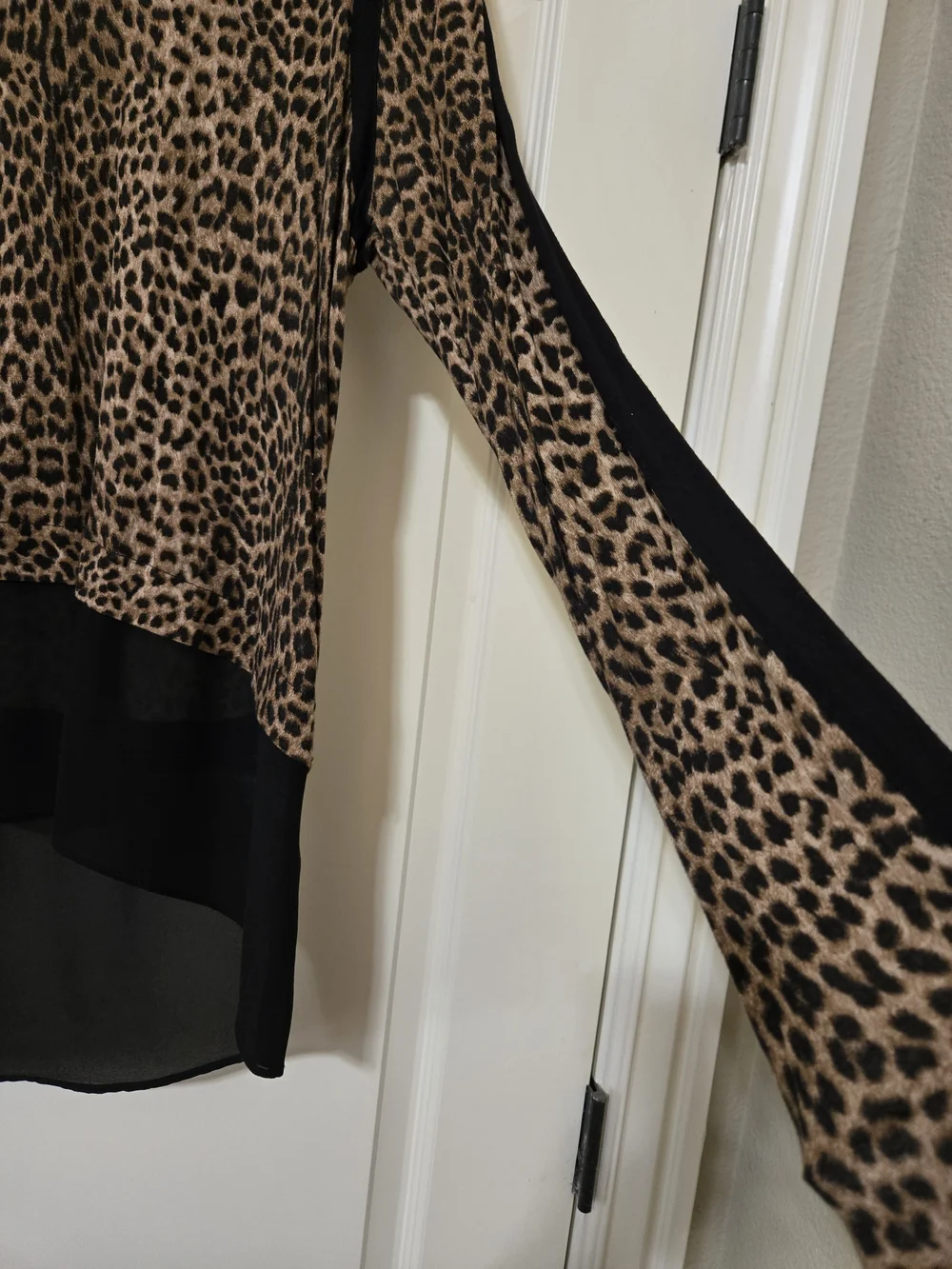 Michael Kors Leopard Print Top in Black and Brown